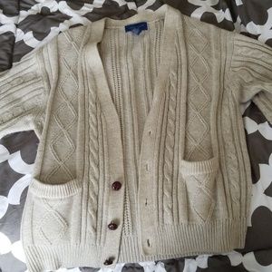 Large cream colored men's cardigan
